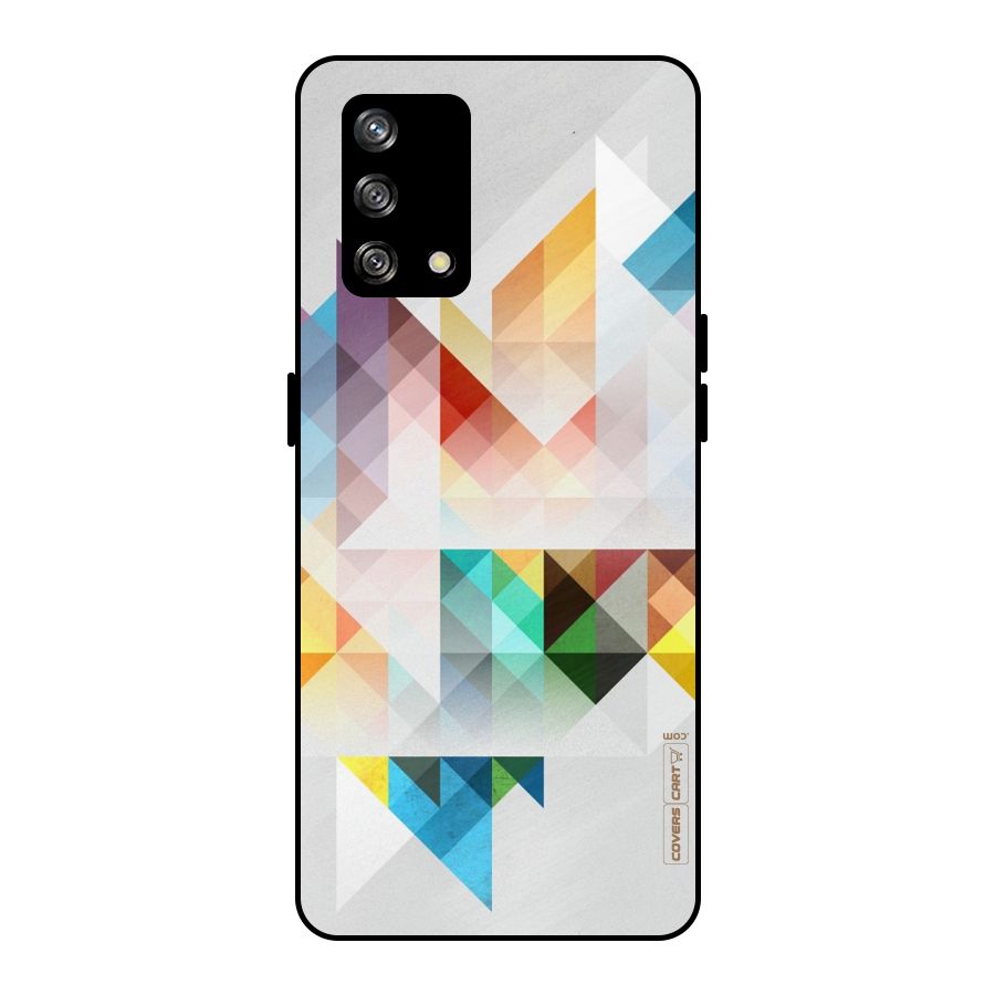 Colorful Geometric Art Metal Back Case for Oppo F19