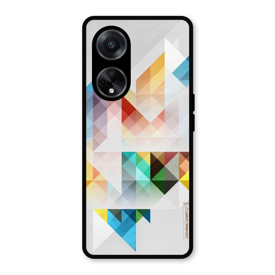 Colorful Geometric Art Metal Back Case for Oppo F23
