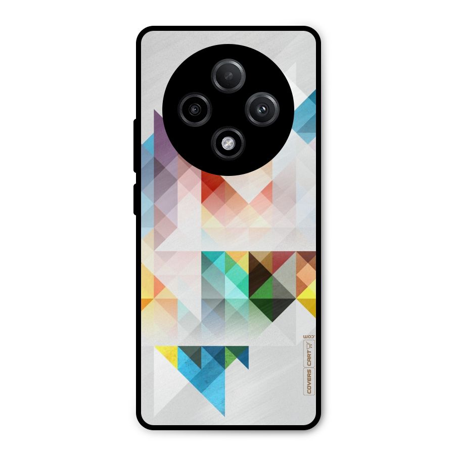 Colorful Geometric Art Metal Back Case for Oppo F27 Pro Plus