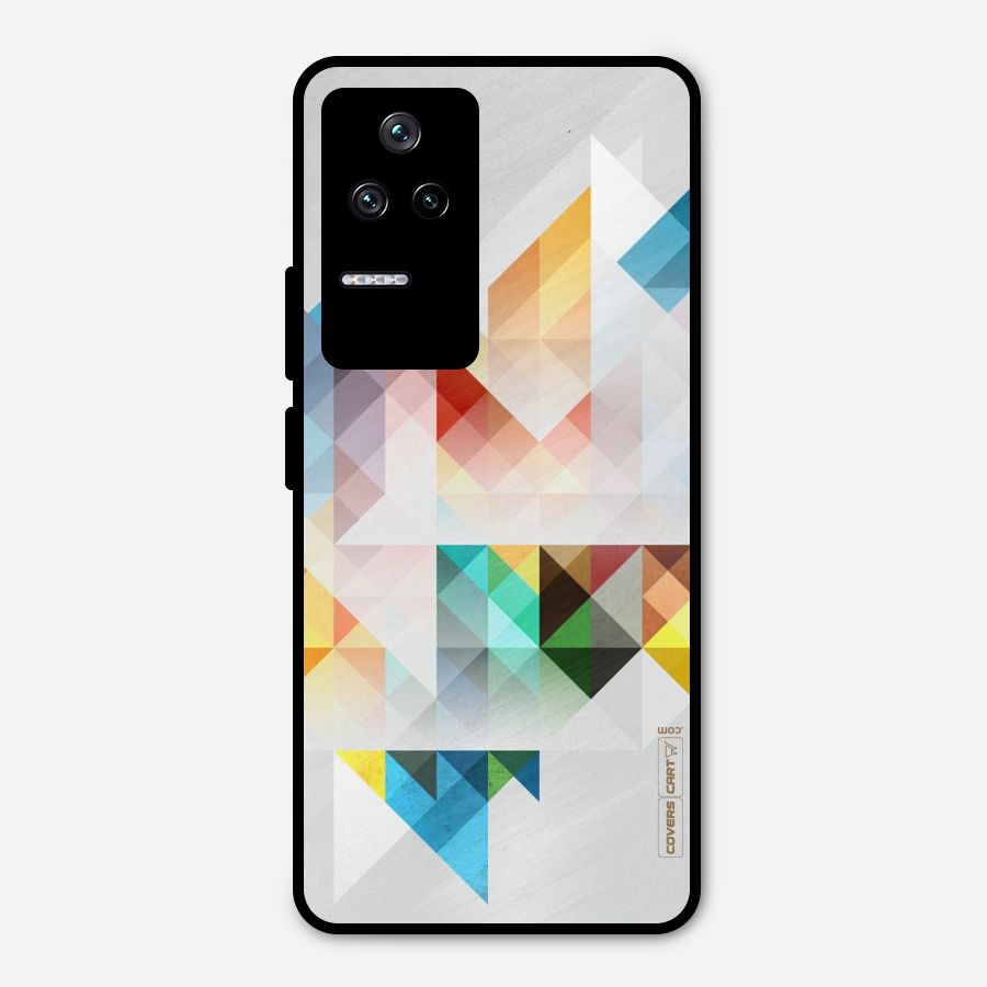 Colorful Geometric Art Metal Back Case for Poco F4 5G