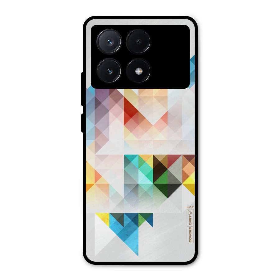 Colorful Geometric Art Metal Back Case for Poco X6 Pro
