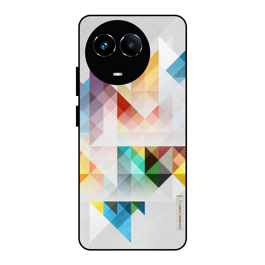 Colorful Geometric Art Metal Back Case for Realme 11X