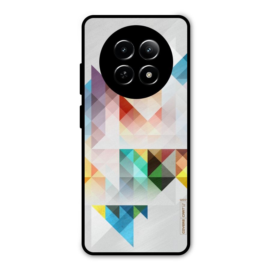 Colorful Geometric Art Metal Back Case for Realme 12x 5G