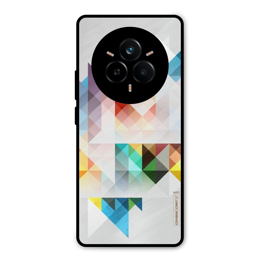 Colorful Geometric Art Metal Back Case for Realme 14 Pro