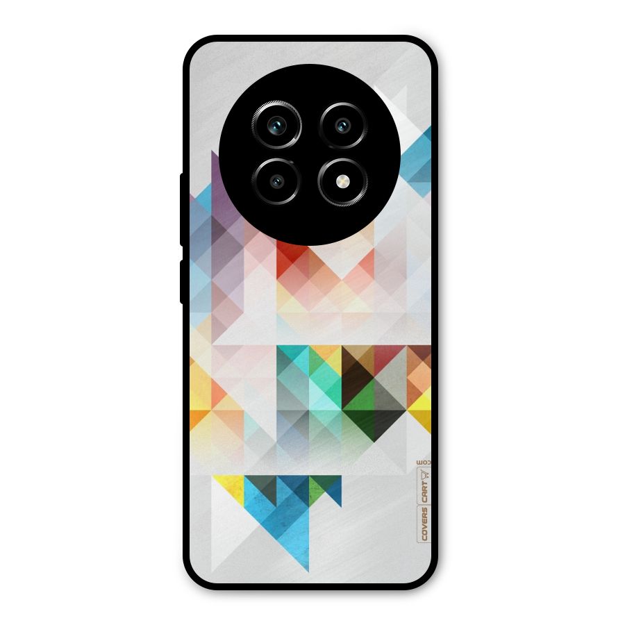 Colorful Geometric Art Metal Back Case for Realme 14 Pro Lite