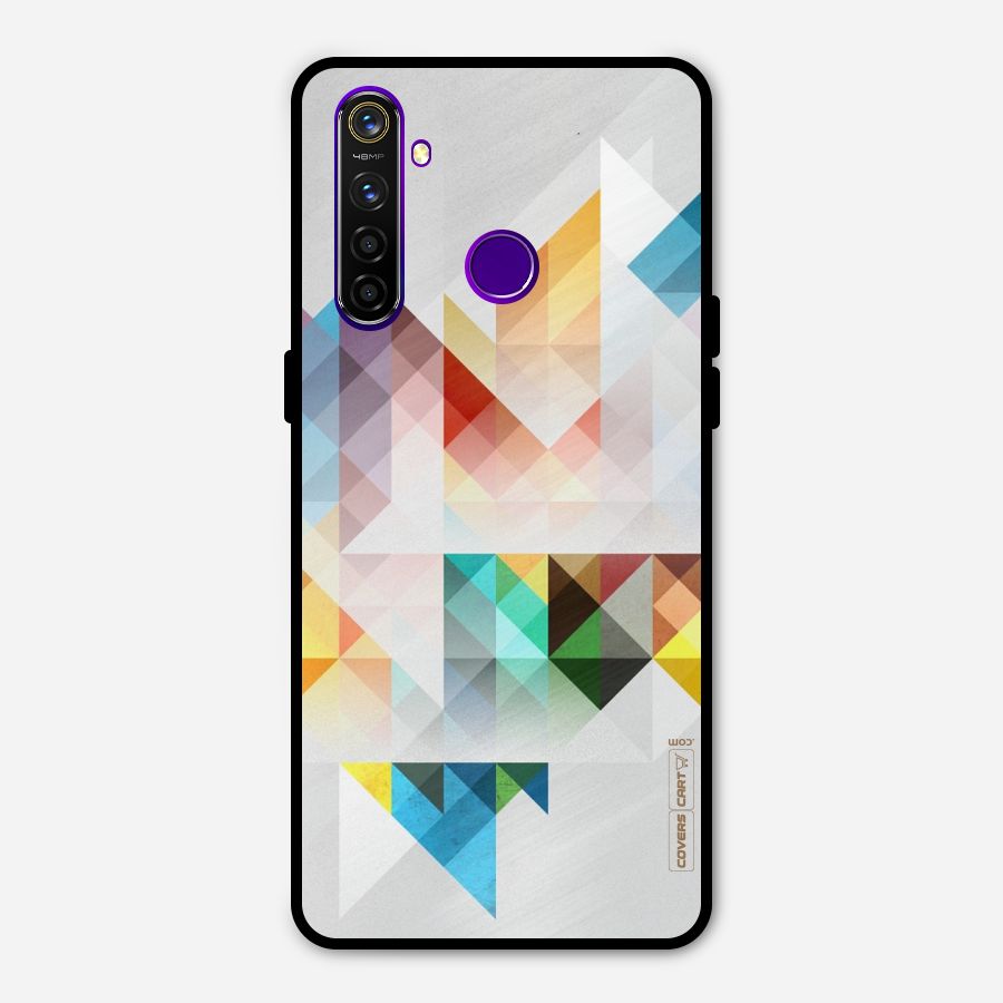 Colorful Geometric Art Metal Back Case for Realme 5 Pro
