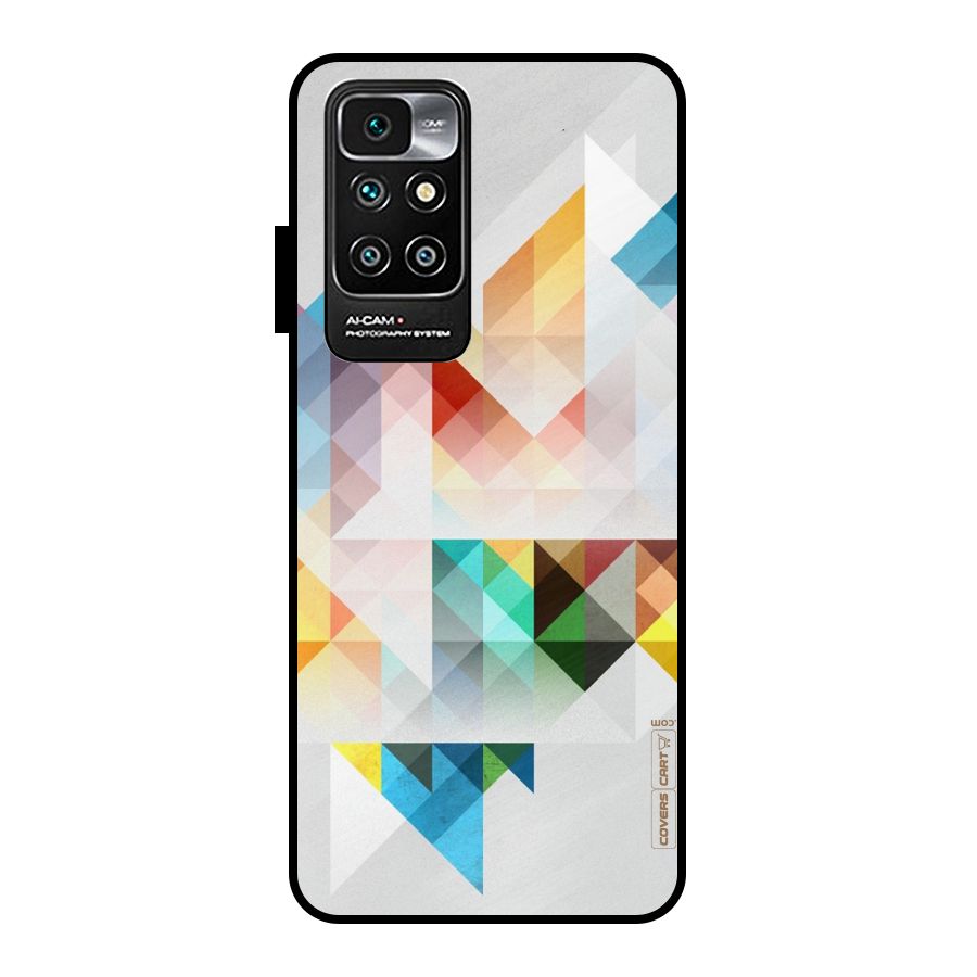 Colorful Geometric Art Metal Back Case for Redmi 10 Prime