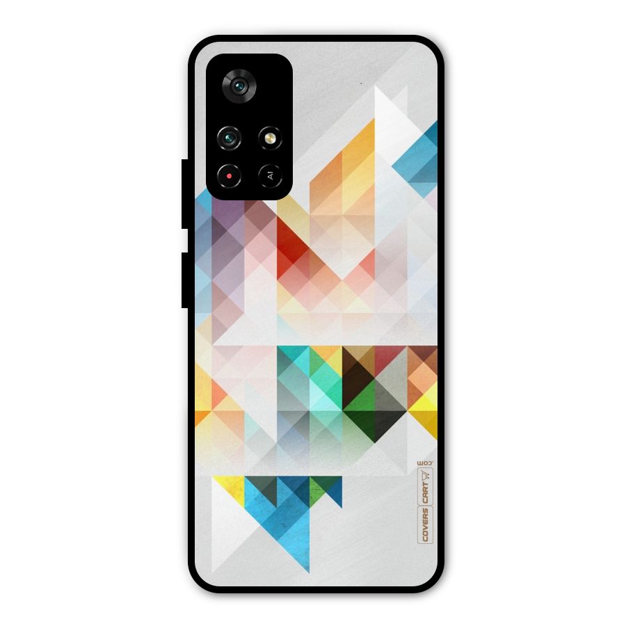 Colorful Geometric Art Metal Back Case for Redmi Note 11T 5G