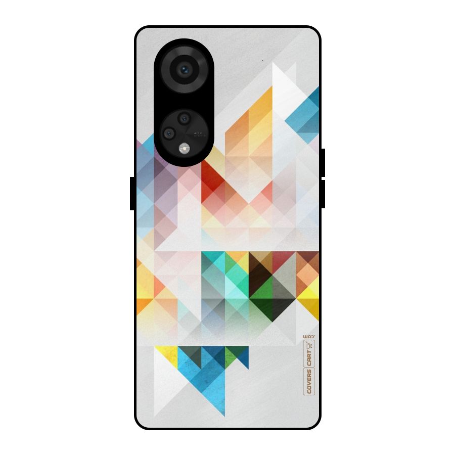 Colorful Geometric Art Metal Back Case for Reno8 T 5G