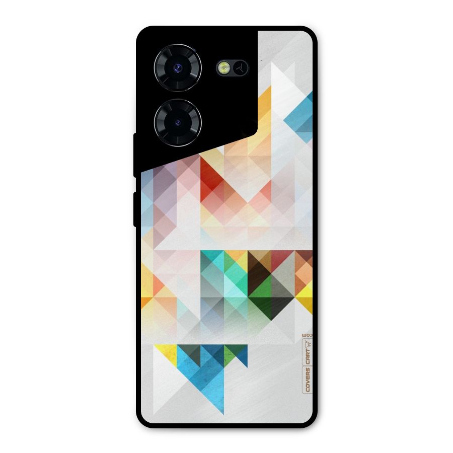 Colorful Geometric Art Metal Back Case for Tecno Pova 5 Pro 5G