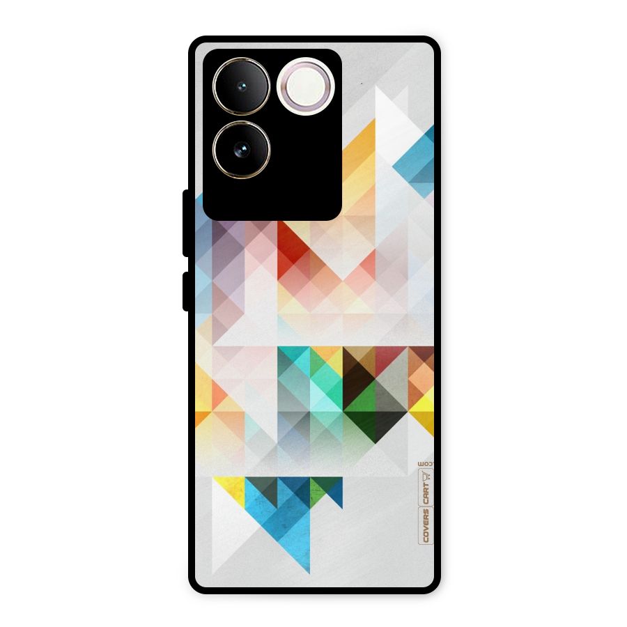 Colorful Geometric Art Metal Back Case for Vivo T2 Pro