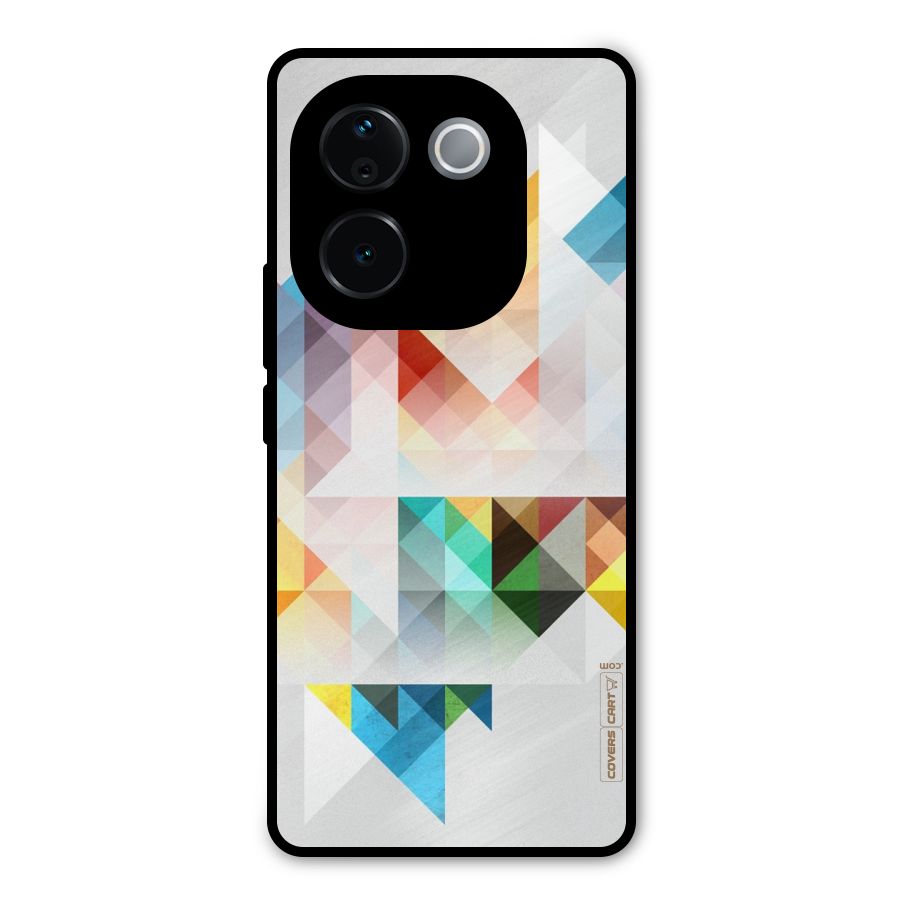 Colorful Geometric Art Metal Back Case for Vivo T3 Pro