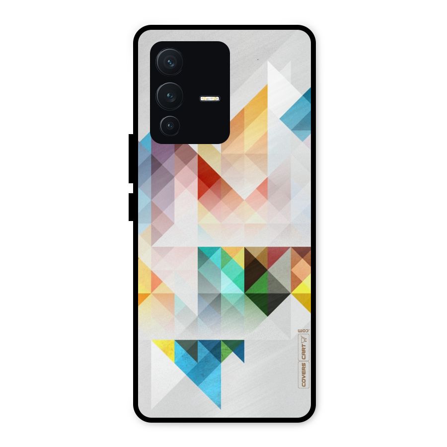Colorful Geometric Art Metal Back Case for Vivo V23 5G