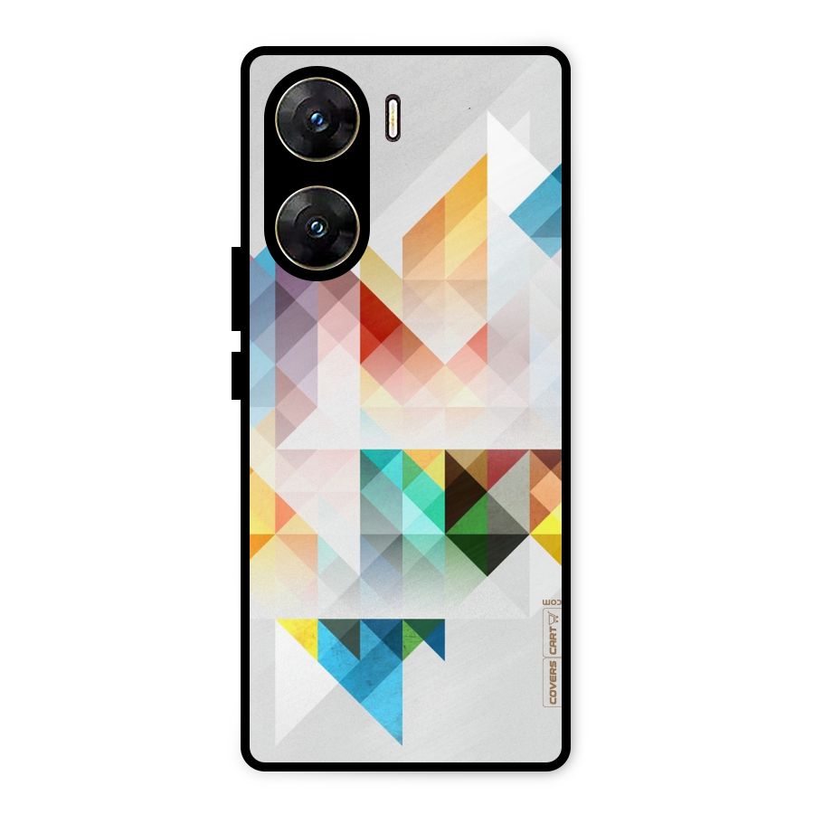 Colorful Geometric Art Metal Back Case for Vivo V29e