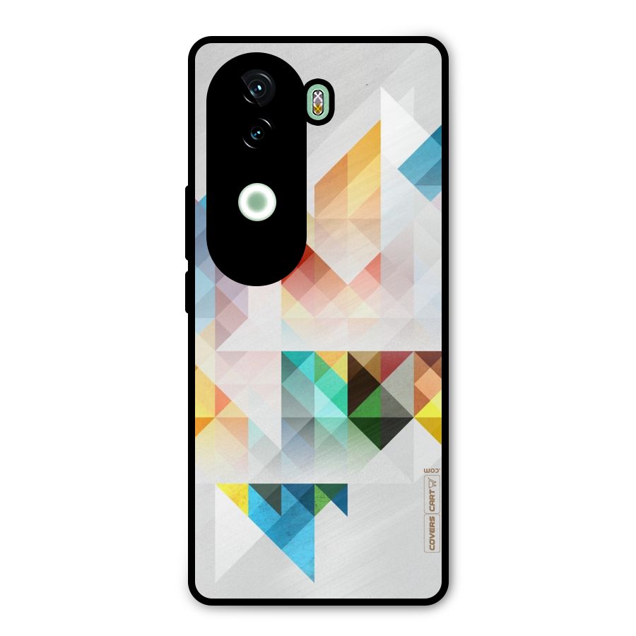 Colorful Geometric Art Metal Back Case for Vivo V40e