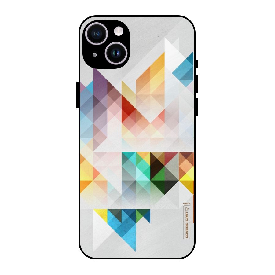 Colorful Geometric Art Metal Back Case for iPhone 14 Plus