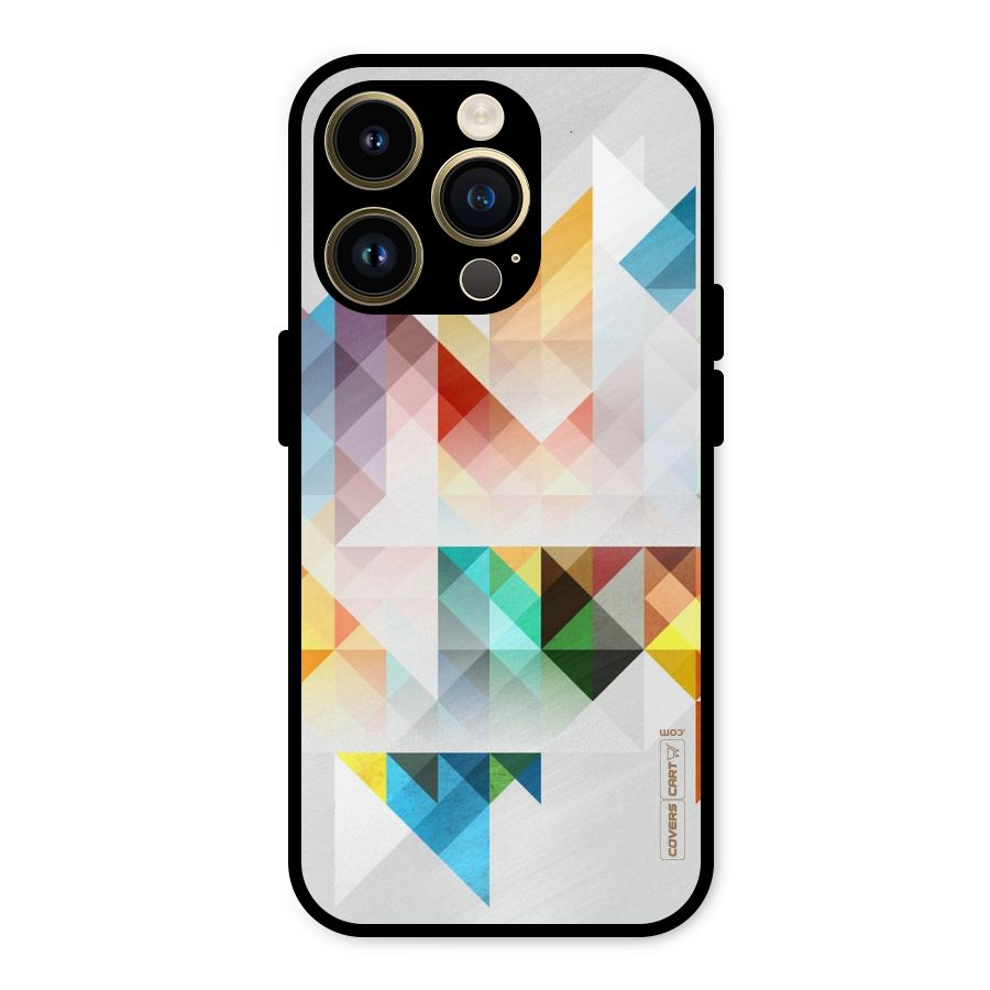 Colorful Geometric Art Metal Back Case for iPhone 14 Pro
