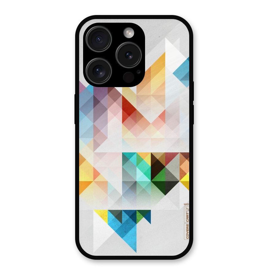 Colorful Geometric Art Metal Back Case for iPhone 15 Pro