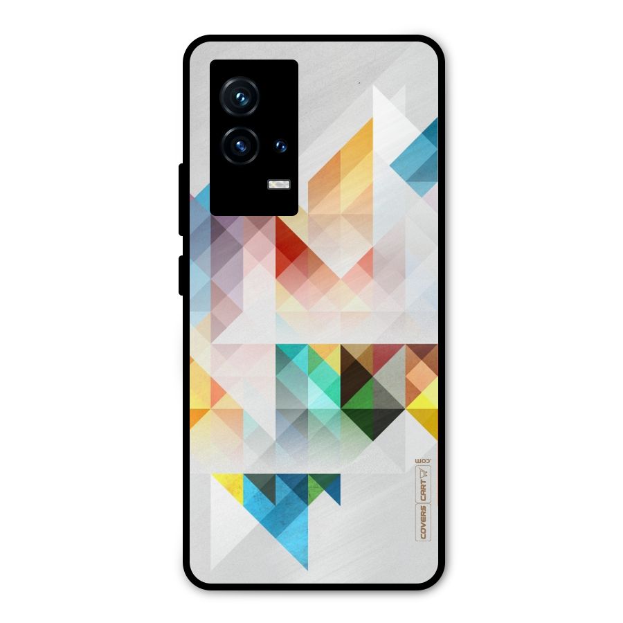 Colorful Geometric Art Metal Back Case for iQOO 9 5G