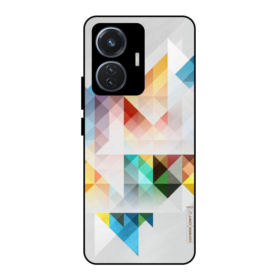 Colorful Geometric Art Metal Back Case for iQOO Z6 44W