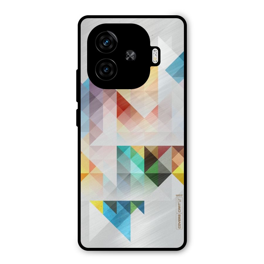 Colorful Geometric Art Metal Back Case for iQOO Z9 Turbo
