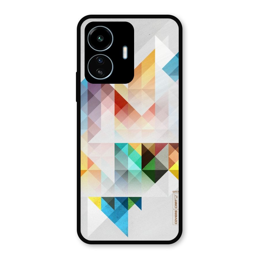Colorful Geometric Art Metal Back Case for vivo iQOO Z6 Lite 5G