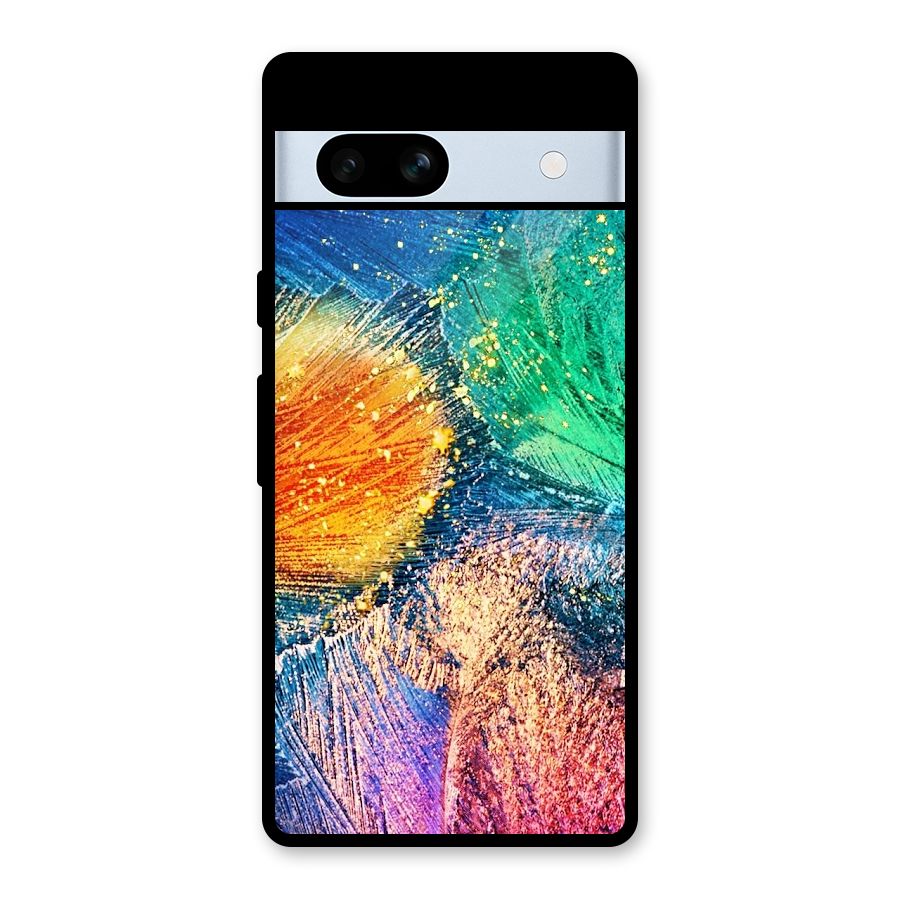 Colorful Leafs Vibrant Glass Back Case for Google Pixel 7a