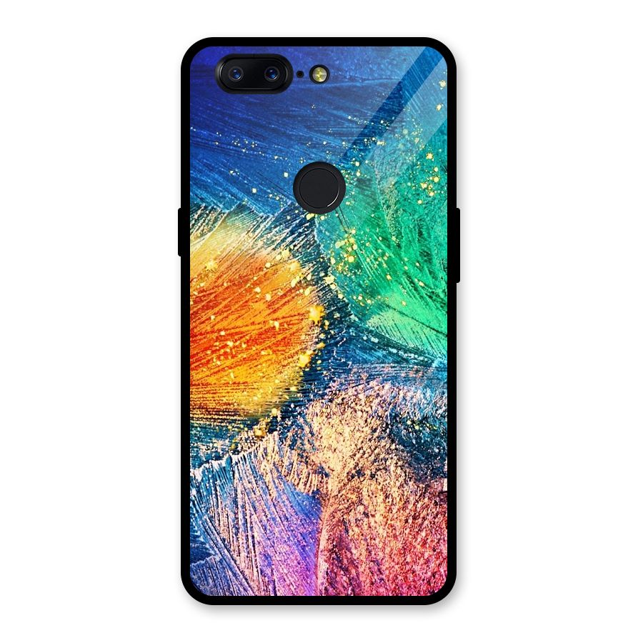 Colorful Leafs Vibrant Glass Back Case for OnePlus 5T