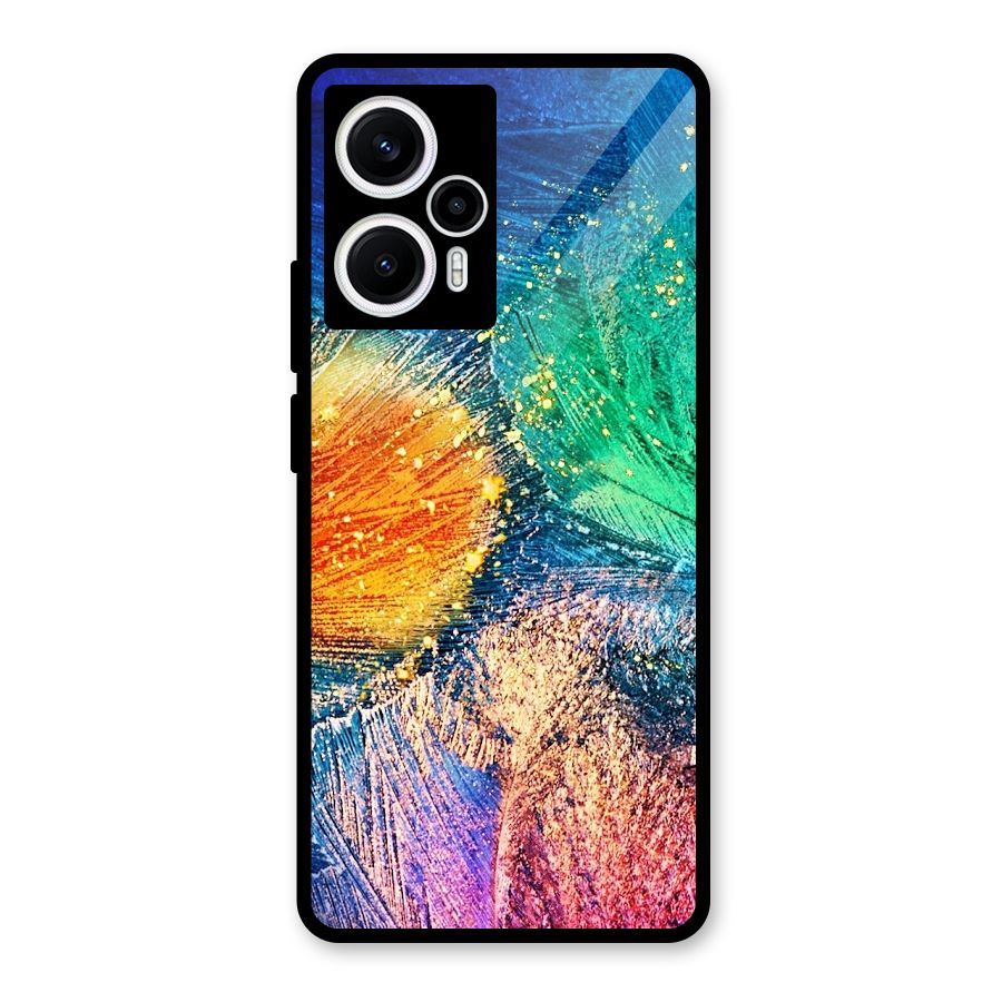 Colorful Leafs Vibrant Glass Back Case for Poco F5