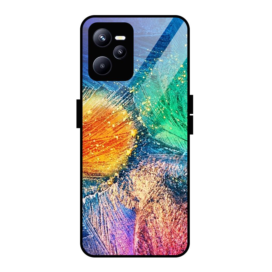 Colorful Leafs Vibrant Glass Back Case for Realme C35