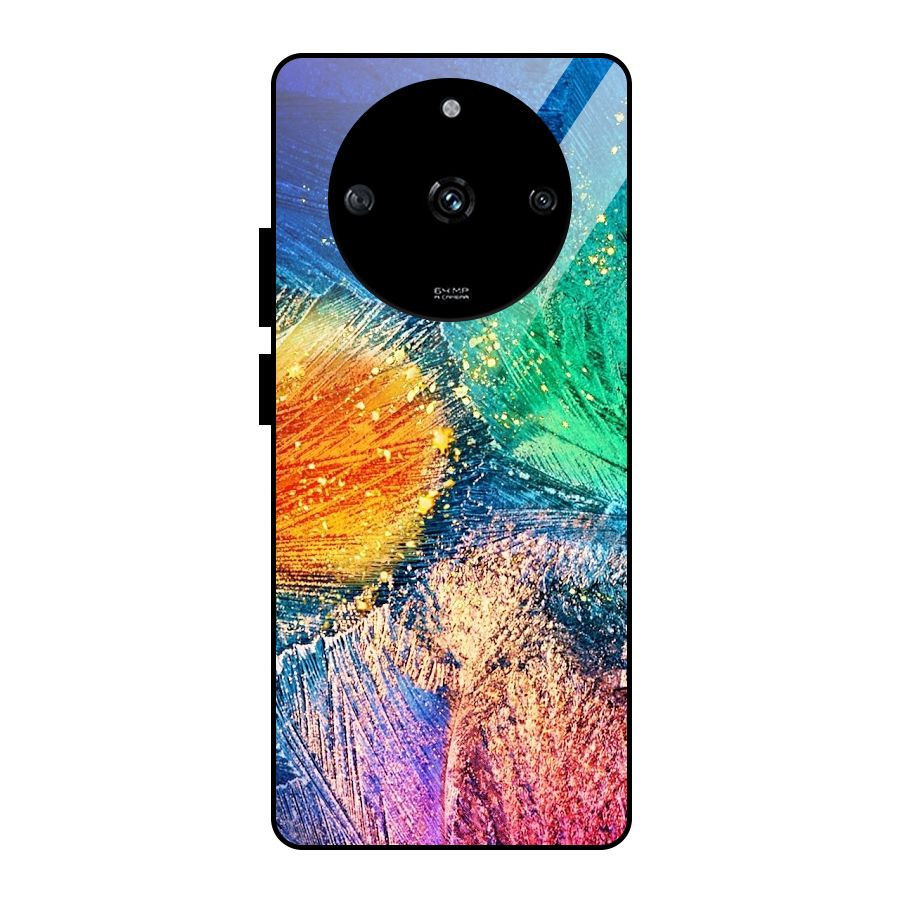 Colorful Leafs Vibrant Glass Back Case for Realme Narzo 60 5G