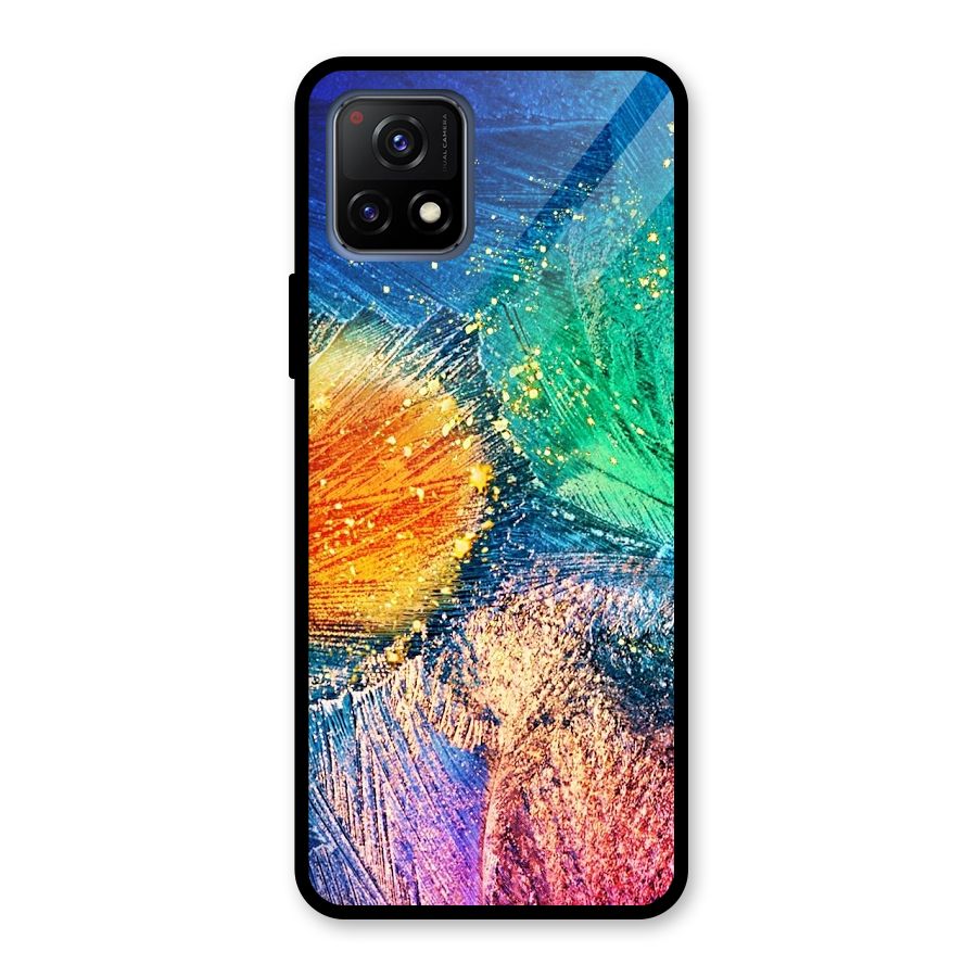 Colorful Leafs Vibrant Glass Back Case for Vivo Y72 5G