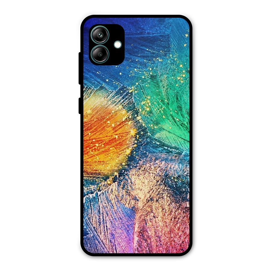 Colorful Leafs Vibrant Metal Back Case for Galaxy A04