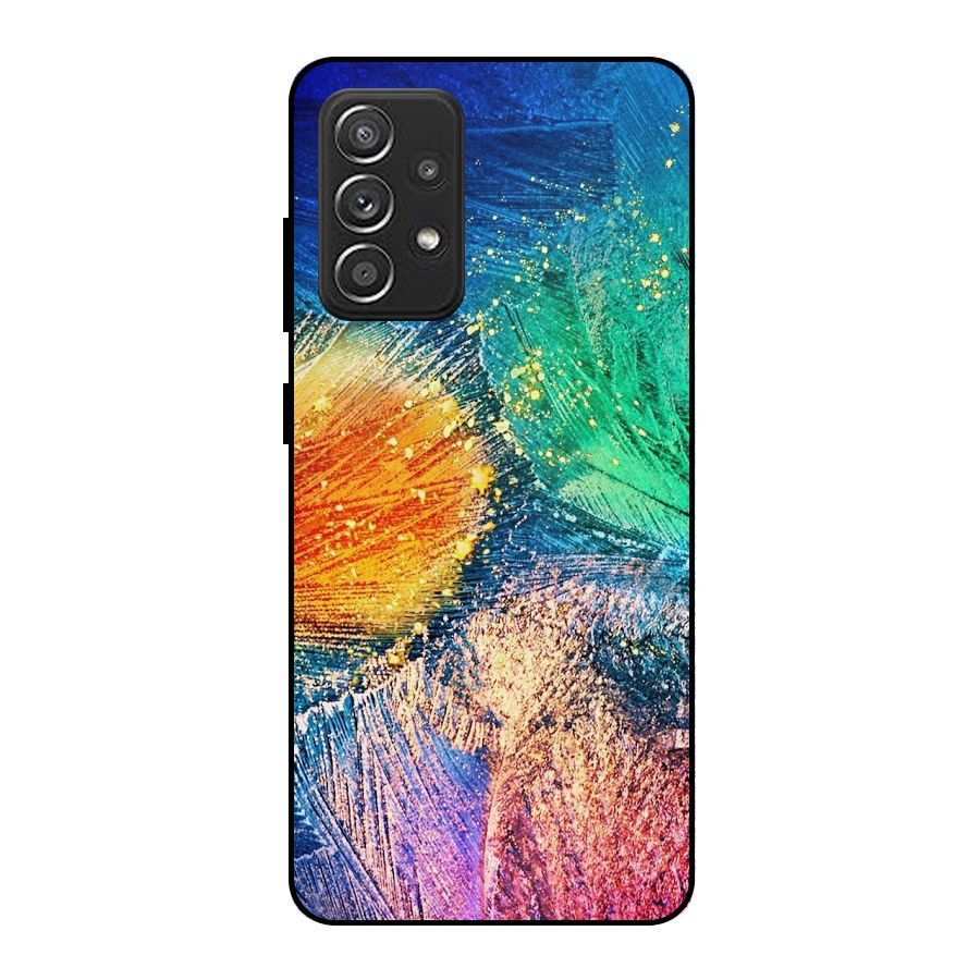 Colorful Leafs Vibrant Metal Back Case for Galaxy A52s 5G