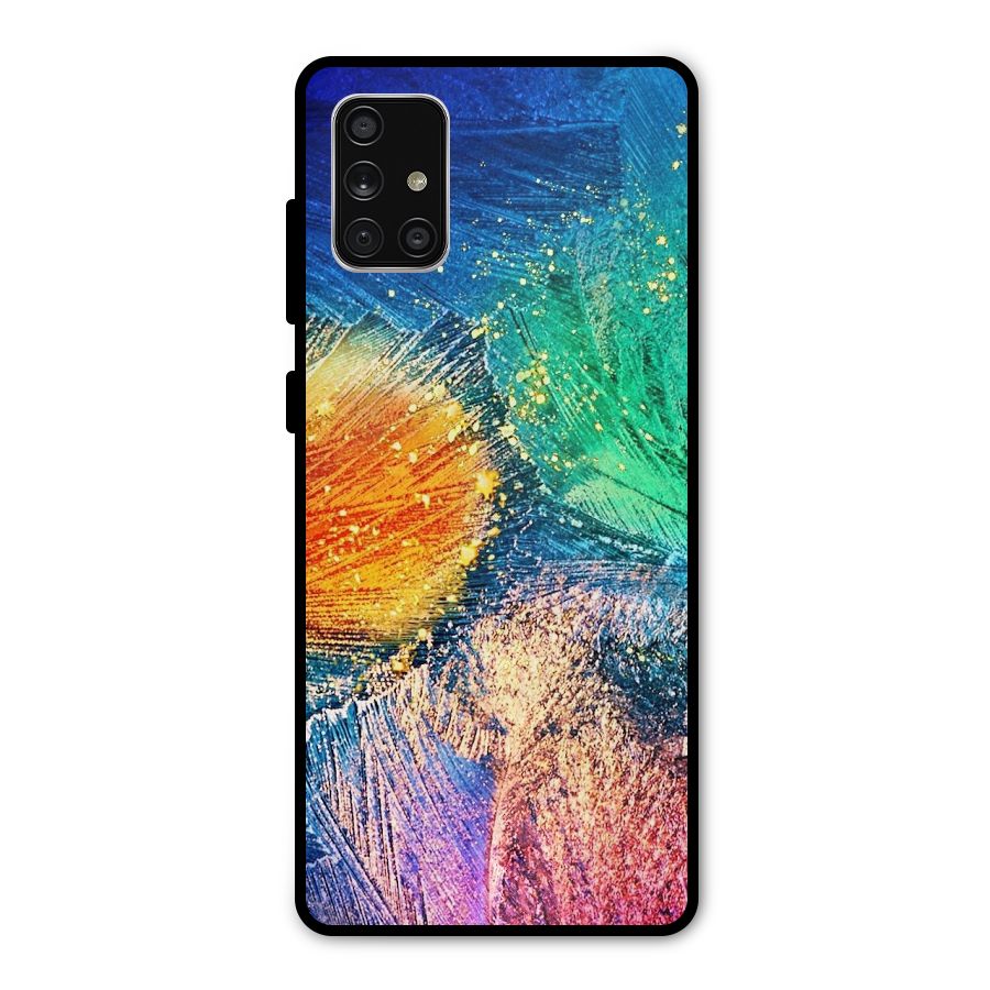 Colorful Leafs Vibrant Metal Back Case for Galaxy A71