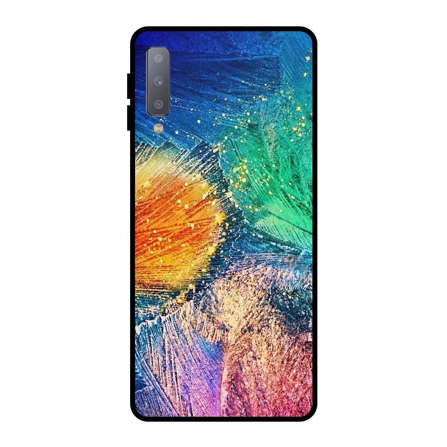 Colorful Leafs Vibrant Metal Back Case for Galaxy A7 (2018)