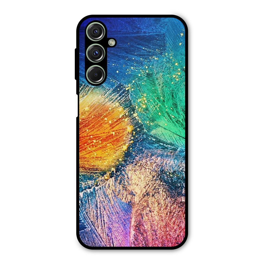 Colorful Leafs Vibrant Metal Back Case for Galaxy M34