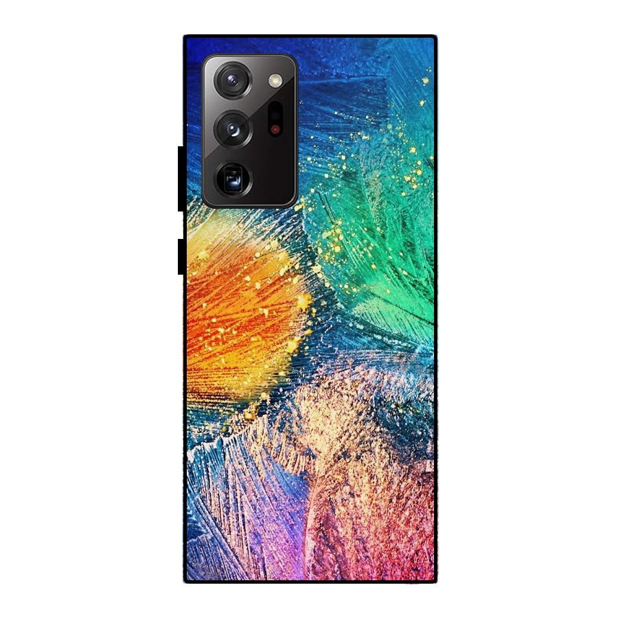 Colorful Leafs Vibrant Metal Back Case for Galaxy Note 20 Ultra