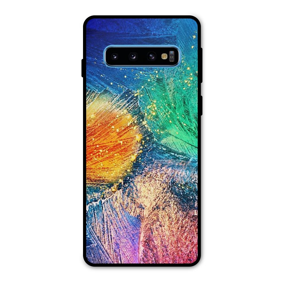 Colorful Leafs Vibrant Metal Back Case for Galaxy S10
