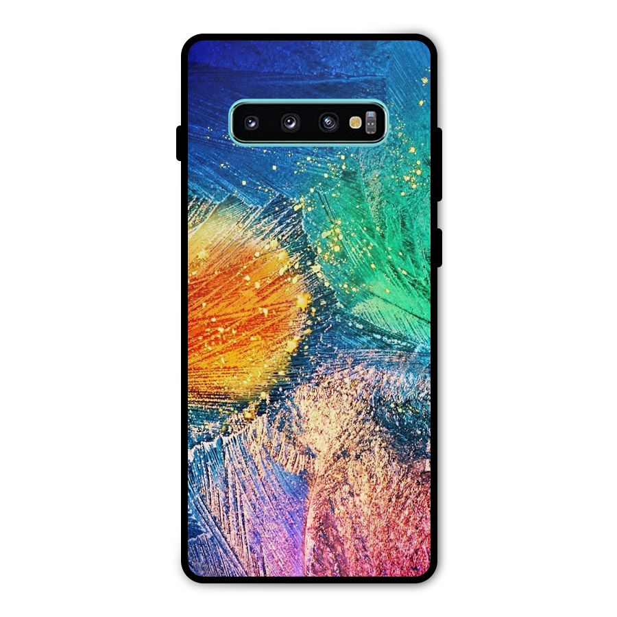 Colorful Leafs Vibrant Metal Back Case for Galaxy S10 Plus
