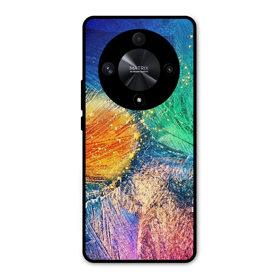 Colorful Leafs Vibrant Metal Back Case for Honor X9b