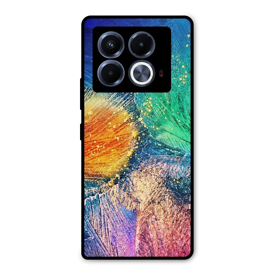Colorful Leafs Vibrant Metal Back Case for Infinix Note 40 5G