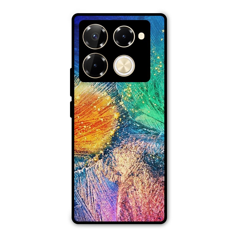 Colorful Leafs Vibrant Metal Back Case for Infinix Note 40 Pro Plus