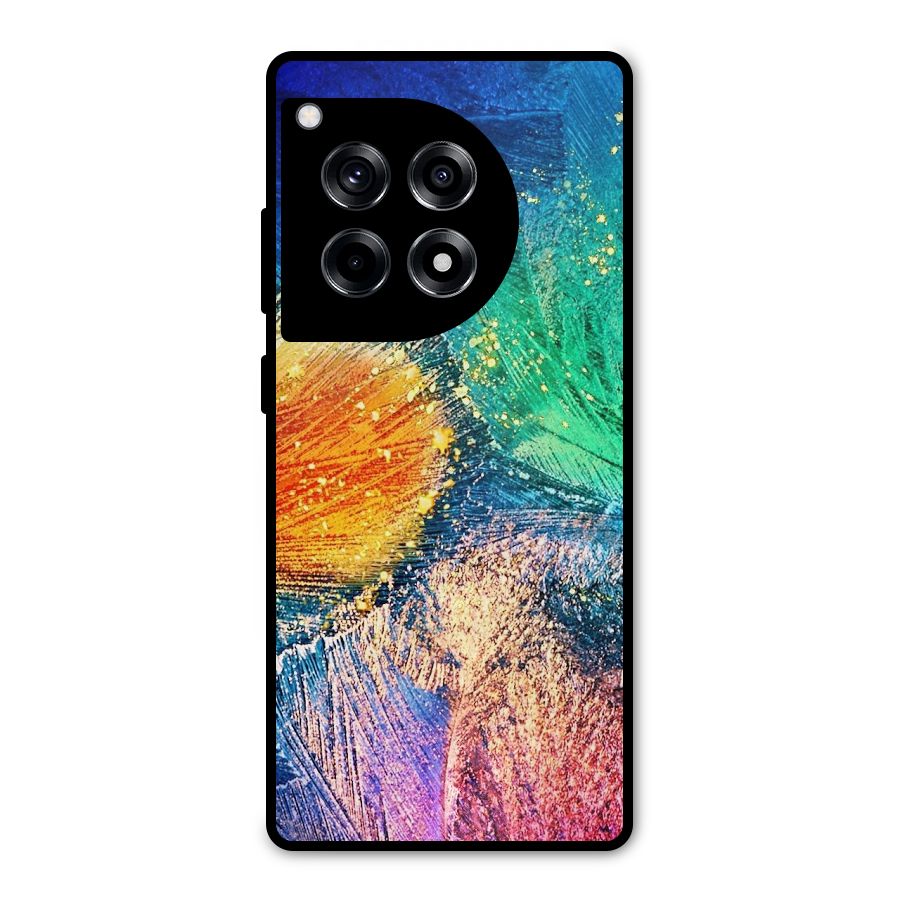 Colorful Leafs Vibrant Metal Back Case for OnePlus 12R