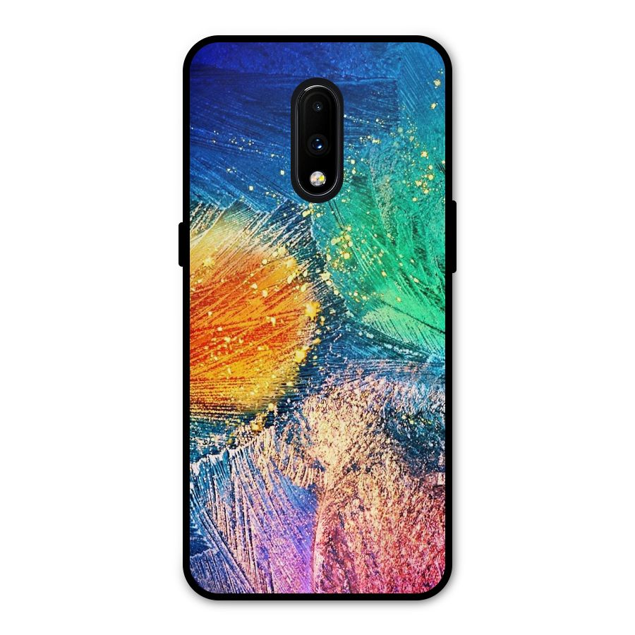 Colorful Leafs Vibrant Metal Back Case for OnePlus 7