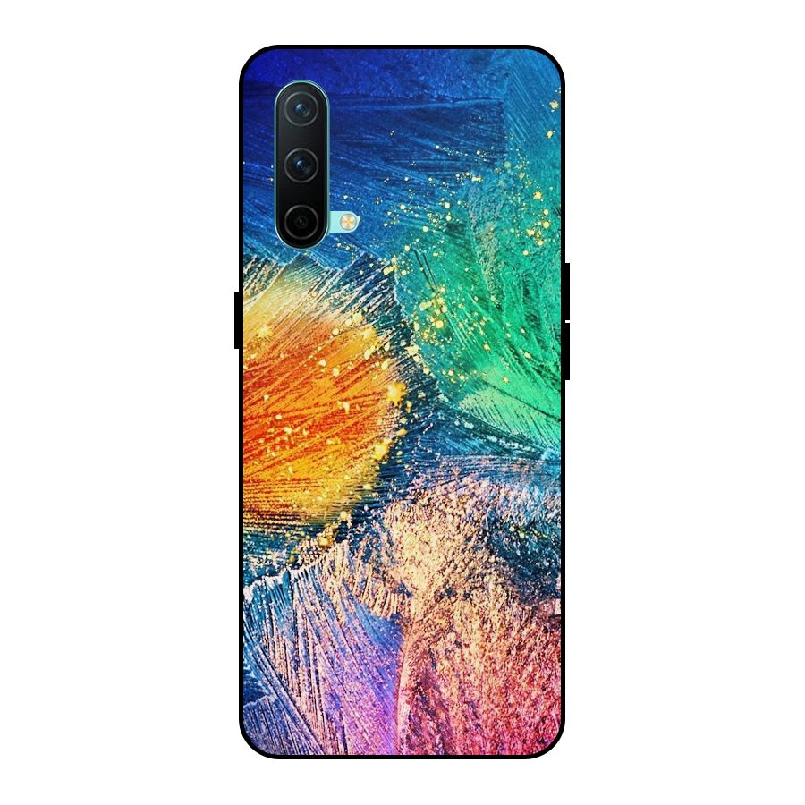 Colorful Leafs Vibrant Metal Back Case for OnePlus Nord CE 5G