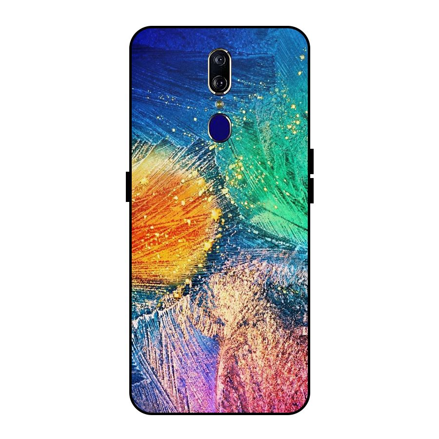 Colorful Leafs Vibrant Metal Back Case for Oppo F11