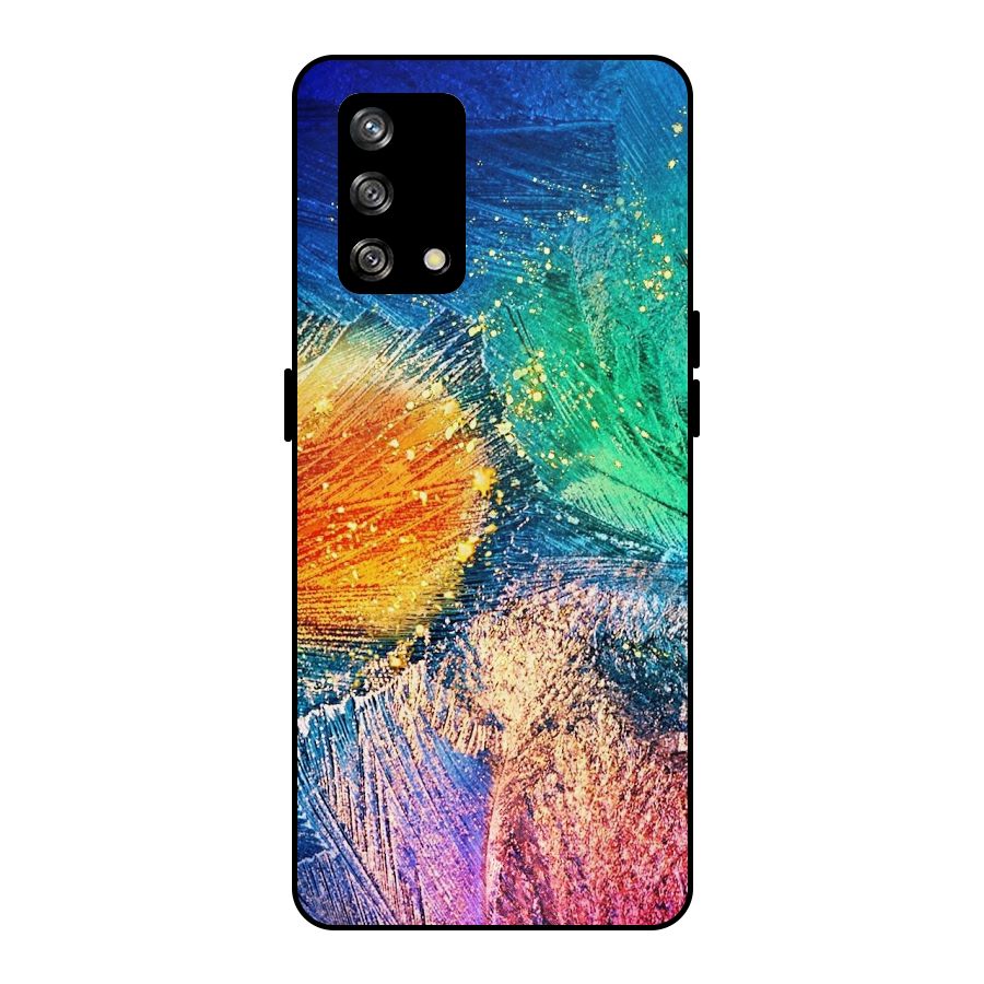 Colorful Leafs Vibrant Metal Back Case for Oppo F19