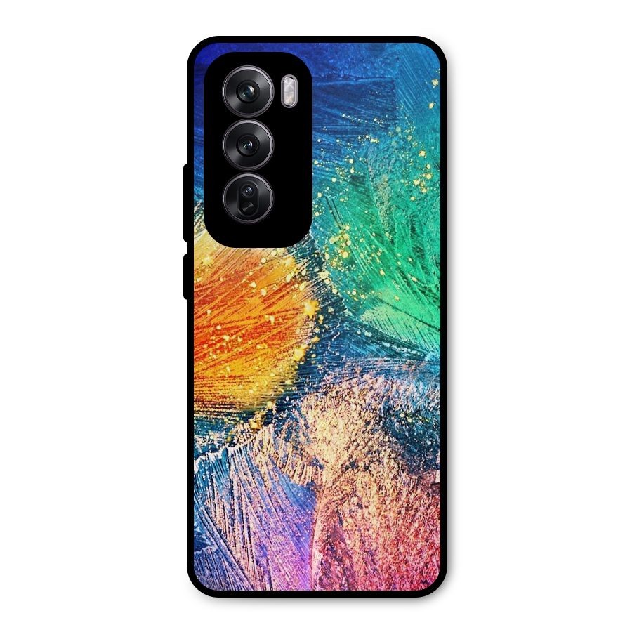 Colorful Leafs Vibrant Metal Back Case for Oppo Reno12 Pro