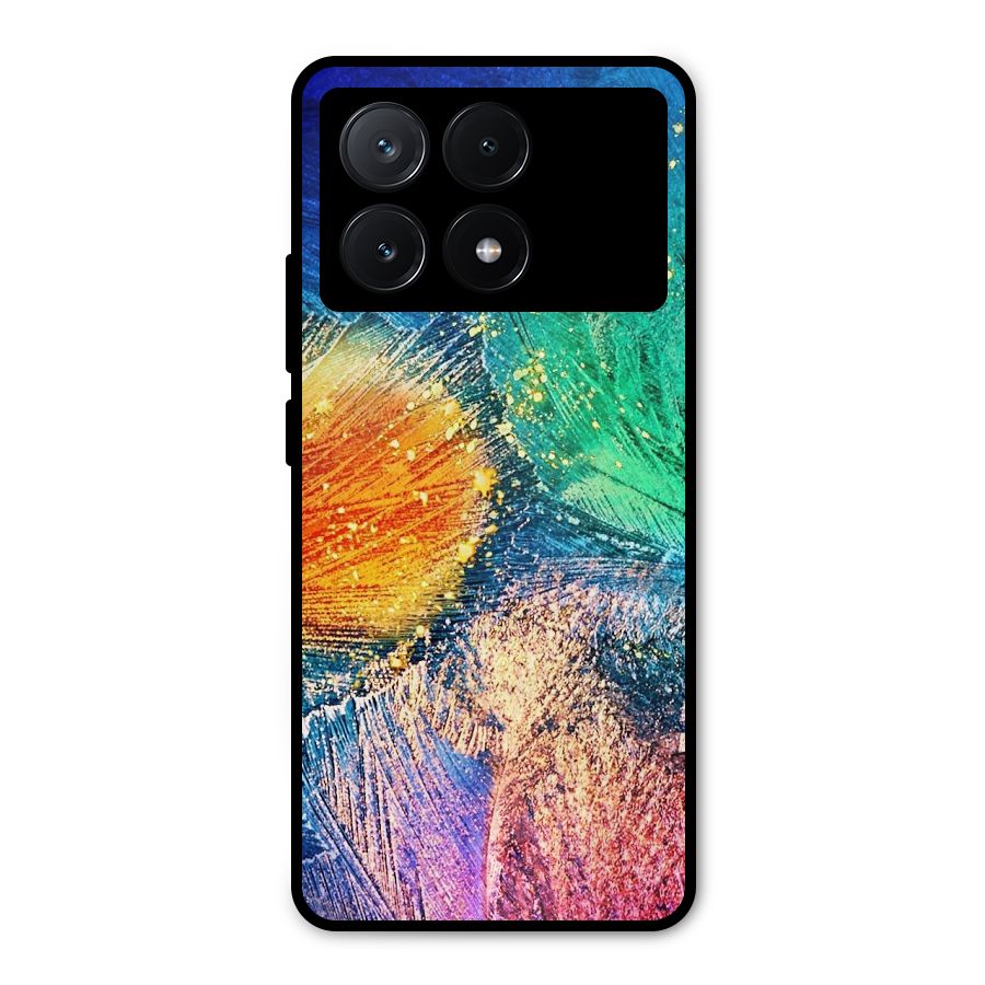 Colorful Leafs Vibrant Metal Back Case for Poco X6 Pro